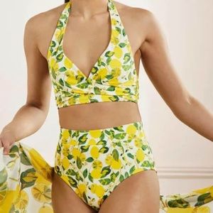 New with tags Boden plus sized high waisted halter bikini top and bottom 16/18